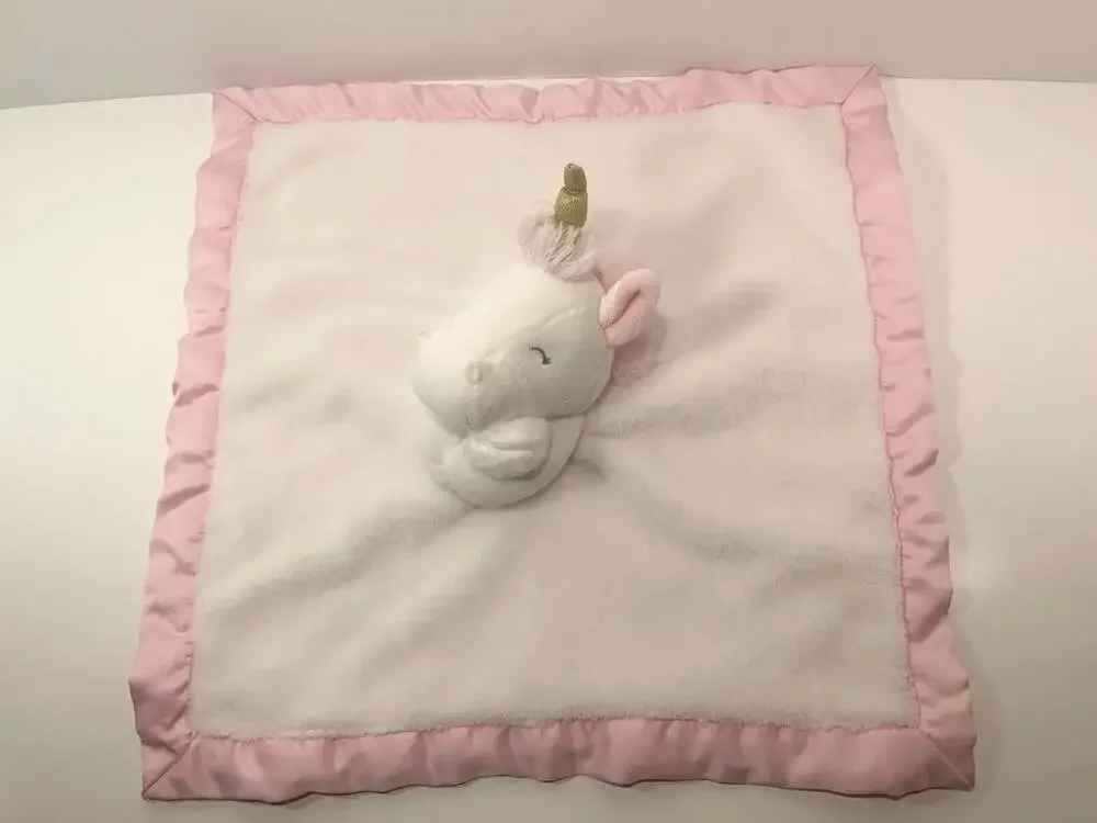 Carter's Unicorn white and pink satin lovey lovie